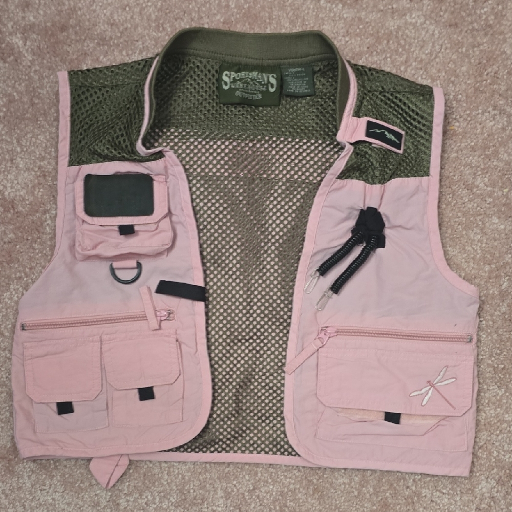 Youth L Pink Fishing Vest NWOT